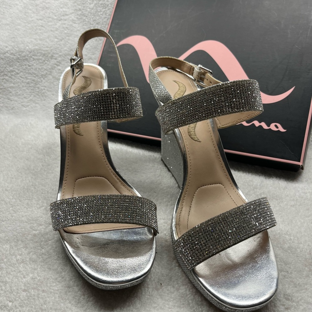 Silver Glitter Women's Sandals